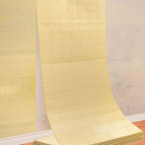 Самоклеющаяся декоративная 3D панель под бежевый кирпич в рулоне 20 м 3D Loft 20000x700x3мм