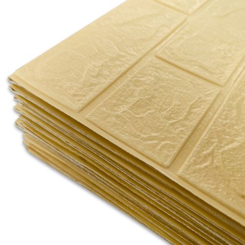 Самоклеющаяся декоративная 3D панель под бежевый кирпич в рулоне 20 м 3D Loft 20000x700x3мм