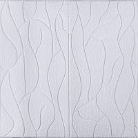 Самоклеющаяся 3D панель белая скала 700х700х5мм (3171-5)