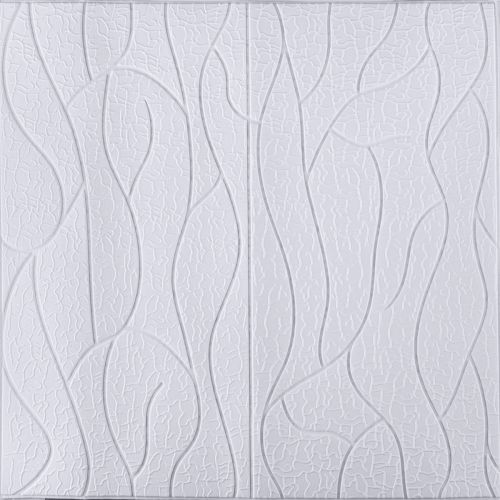 Самоклеющаяся 3D панель белая скала 700x700x5мм (3171-5)