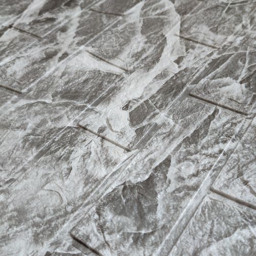 Самоклеющаяся декоративная 3D панель под кирпич черный мрамор в рулоне 20 м 20000x700x3мм