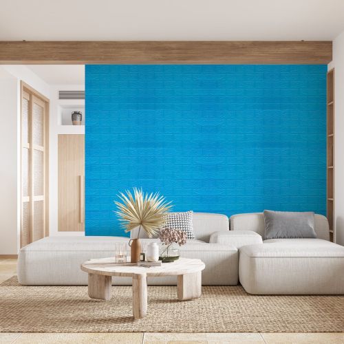 Самоклеющаяся декоративная 3D панель под синий кирпич в рулоне 20 м 20000x700x3мм