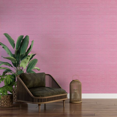 Самоклеющаяся декоративная 3D панель под розовый кирпич в рулоне 20 м 20000x700x3мм