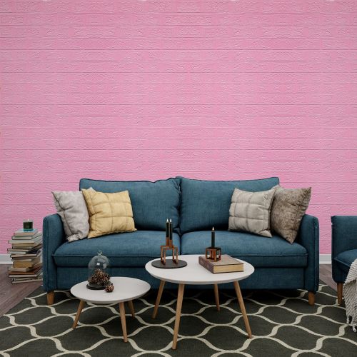 Самоклеющаяся декоративная 3D панель под розовый кирпич в рулоне 20 м 20000x700x3мм