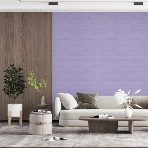 Самоклеющаяся декоративная 3D панель под светло-фиолетовый кирпич в рулоне 20 м 20000x700x3мм