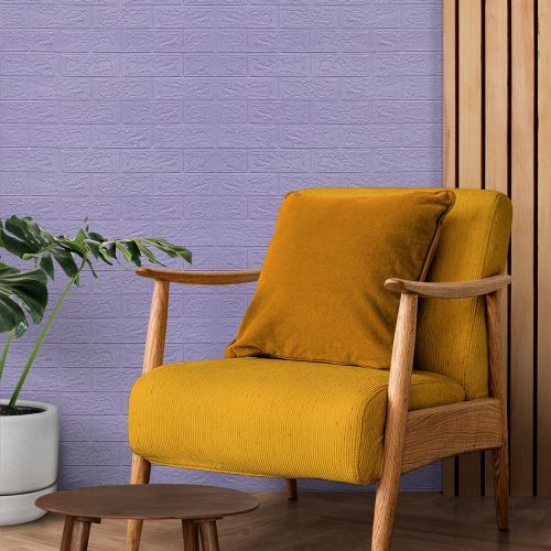 Самоклеющаяся декоративная 3D панель под светло-фиолетовый кирпич в рулоне 20 м 20000x700x3мм