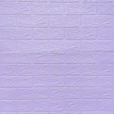 Самоклеющаяся декоративная 3D панель под светло-фиолетовый кирпич в рулоне 20 м 20000х700х3мм
