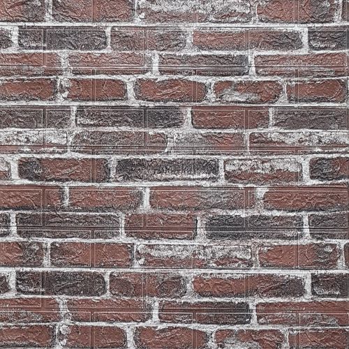 Самоклеющаяся декоративная 3D панель под красный екатеринославский кирпич в рулоне 20м 20000x700x3мм