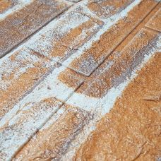 Самоклеющаяся декоративная 3D панель под рыжий екатеринославский кирпич в рулоне 20 м 20000х700х3мм