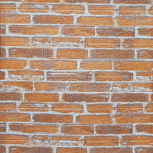 Самоклеющаяся декоративная 3D панель под рыжий екатеринославский кирпич в рулоне 20 м 20000x700x3мм