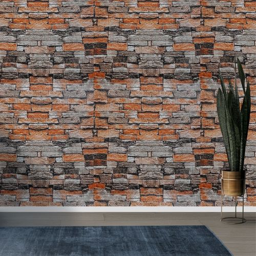 Самоклеющаяся декоративная 3D панель под кирпич песчаник в рулоне 20 м 20000x700x3мм