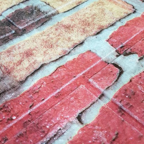 Самоклеющаяся декоративная 3D панель под бежево-красный екатеринославский кирпич в рулоне 20 м 20000x700x3мм