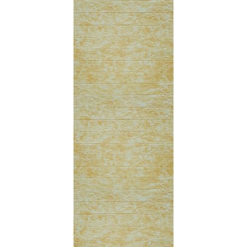 Самоклеющаяся декоративная 3D панель под кирпич бежевый мрамор в рулоне 20 м 20000x700x3мм