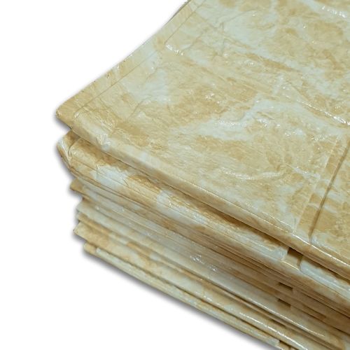 Самоклеющаяся декоративная 3D панель под кирпич бежевый мрамор в рулоне 20 м 20000x700x3мм