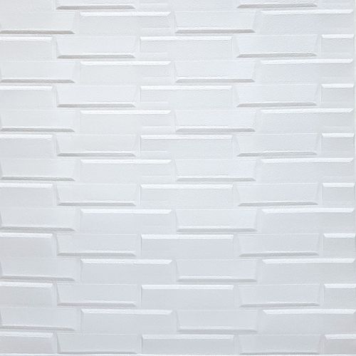 Самоклеющаяся декоративная 3D панель белая кладка в рулоне 19.6 м 19600x700x5мм