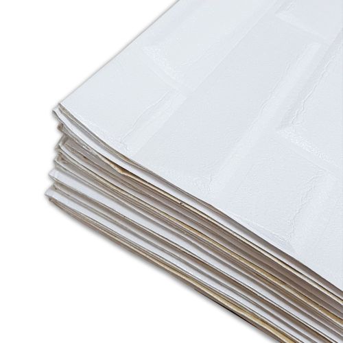 Самоклеющаяся декоративная 3D панель белая кладка в рулоне 19.6 м 19600x700x5мм