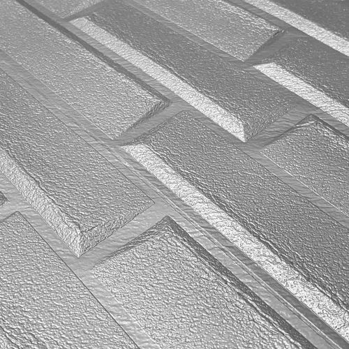 Самоклеющаяся декоративная 3D панель серая кладка в рулоне 19.6 м 19600x700x5мм