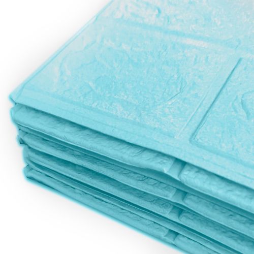 Самоклеющаяся декоративная 3D панель 3D Loft под бирюзовый кирпич в рулоне 3080x700x3 мм