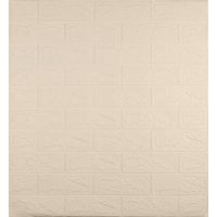 Самоклеющаяся декоративная 3D панель  3D Loft под кирпич цвета слоновой кости 700х770х3 мм 