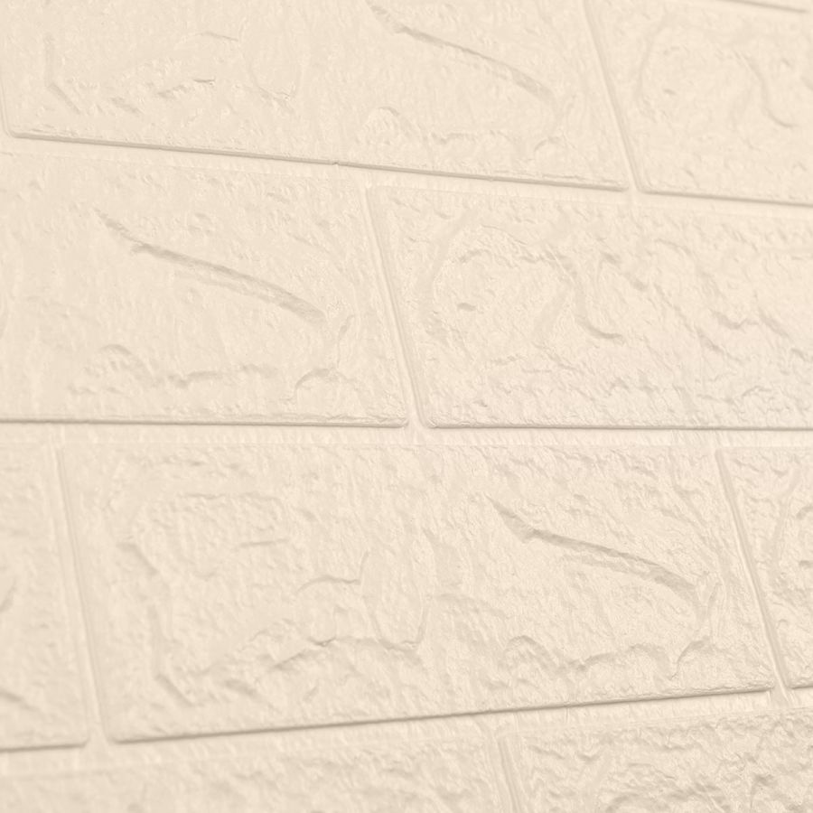 Самоклеющаяся декоративная 3D панель  3D Loft под кирпич цвета слоновой кости 700x770x3 мм