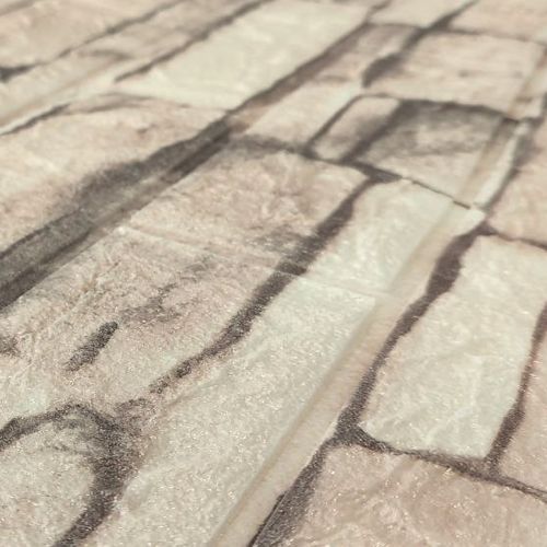 Самоклеющаяся 3D панель 3D Loft WHS-03 под бежевый екатеринославский кирпич в рулоне 20 м 20000x700x3мм