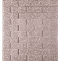 Самоклеющаяся декоративная 3D панель 3D Loft HP-ZW27-5 под кирпич Розовое золото 700х770х3 мм (347-5)
