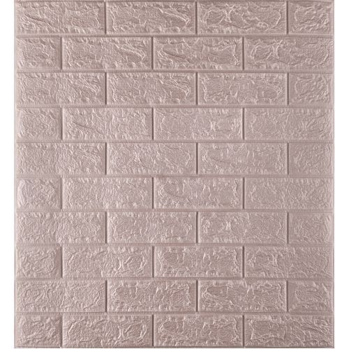 Самоклеющаяся декоративная 3D панель 3D Loft HP-ZW27-5 под кирпич Розовое золото 700x770x3 мм (347-5)