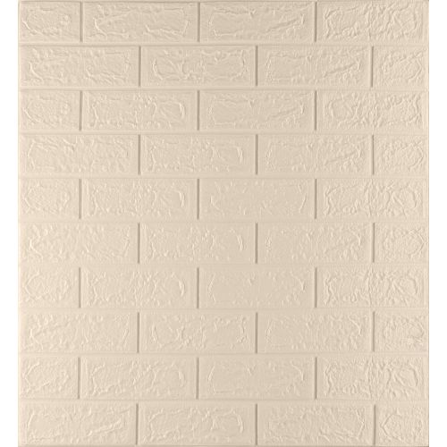 Самоклеющаяся декоративная 3D панель 3D Loft  OS-BG345-5 под кирпич цвета слоновой кости 700x770x5 мм (345-5)