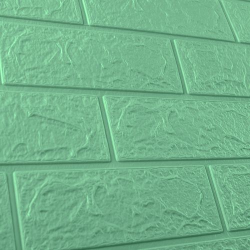 Самоклеющаяся декоративная 3D панель под кирпич мяту в рулоне 3080x700x3 мм