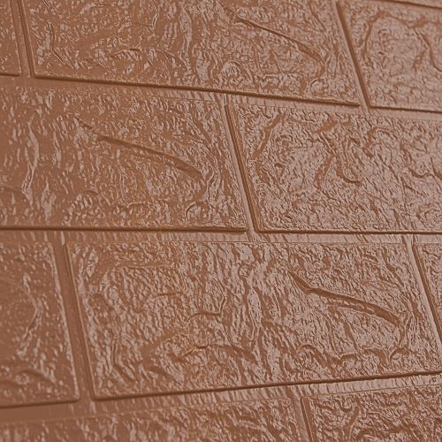 Самоклеющаяся декоративная 3D панель в рулоне 20м Под коричневый кирпич  20000x700x3 мм