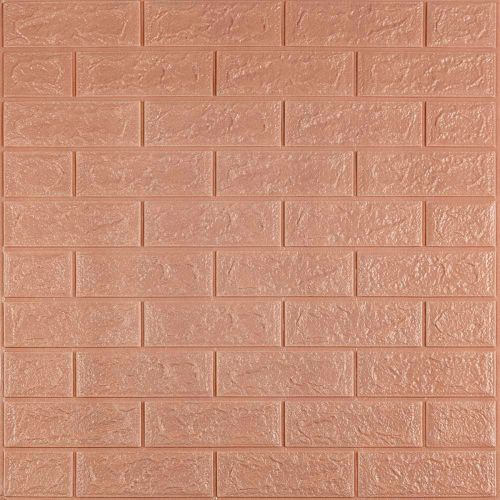 Самоклеющаяся декоративная 3D панель под кирпич кофе с молоком 700x770x3мм (348-3)