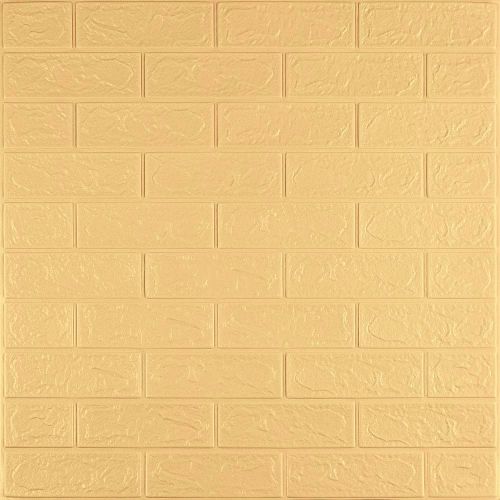 Самоклеющаяся декоративная 3D панель под бежевый кирпич 700x770x2мм