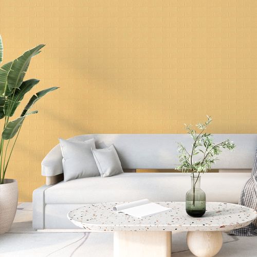 Самоклеющаяся декоративная 3D панель под бежевый кирпич 700x770x2мм