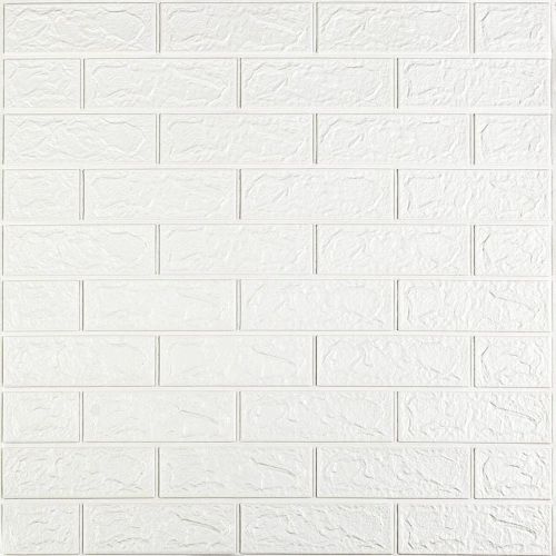 Самоклеющаяся декоративная 3D панель под белый кирпич 700x770x2 мм