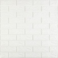 Самоклеющаяся декоративная 3D панель под белый матовый кирпич 700х770х2 мм