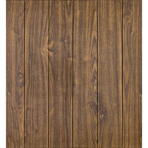 Самоклеющаяся декоративная 3D панель под дерево темный дуб 700x700x5мм