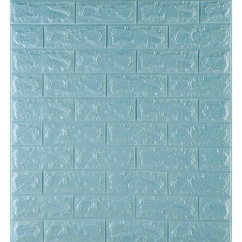 Самоклеющаяся декоративная 3D панель под бирюзовый кирпич 700x770x7мм