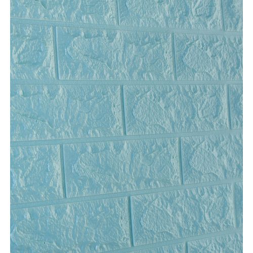 Самоклеющаяся декоративная 3D панель под бирюзовый кирпич 700x770x7мм