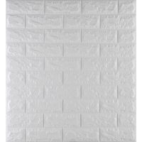Самоклеющаяся декоративная 3D панель под белый кирпич 700х770х7 мм