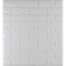 Самоклеющаяся декоративная 3D панель под белый кирпич 700х770х7 мм