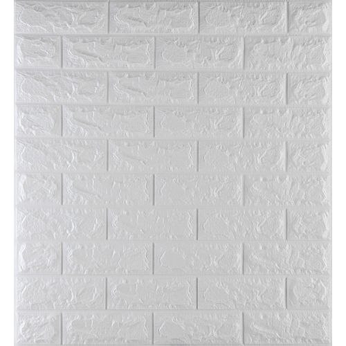 Самоклеющаяся декоративная 3D панель под белый кирпич 700x770x7 мм