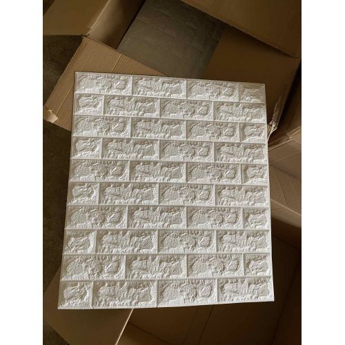 Самоклеющаяся декоративная 3D панель под белый кирпич 700x770x7 мм
