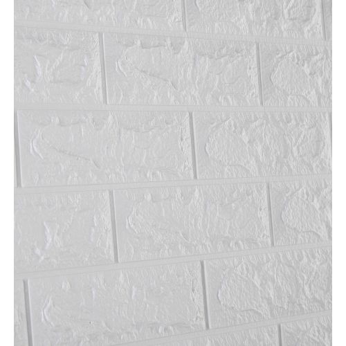 Самоклеющаяся декоративная 3D панель под белый кирпич 700x770x7 мм