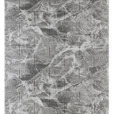 Самоклеющаяся декоративная 3D панель под кирпич черный мрамор 700х770х5мм