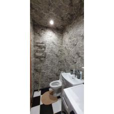 Самоклеющаяся декоративная 3D панель под кирпич черный мрамор 700х770х5мм