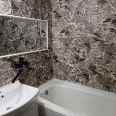 Самоклеющаяся декоративная 3D панель под кирпич черный мрамор 700х770х5мм