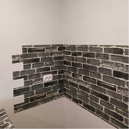 Самоклеющаяся декоративная 3D панель под серый екатеринославский кирпич 700x770x5мм