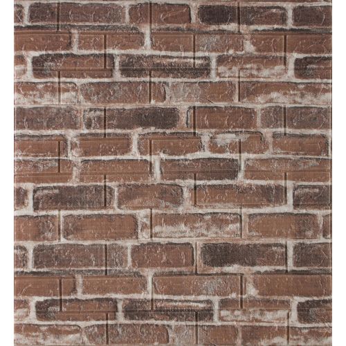 Самоклеющаяся декоративная 3D панель под красный екатеринославский кирпич 700x770x5мм