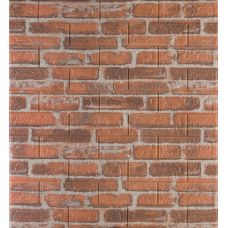 Самоклеющаяся декоративная 3D панель под рыжий екатеринославский кирпич 700х770х5мм