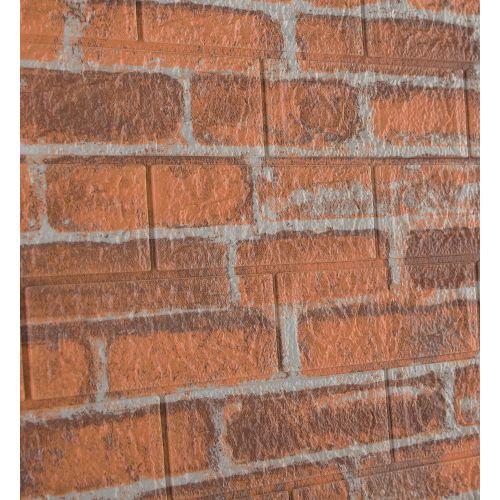 Самоклеющаяся декоративная 3D панель под рыжий екатеринославский кирпич 700x770x5мм